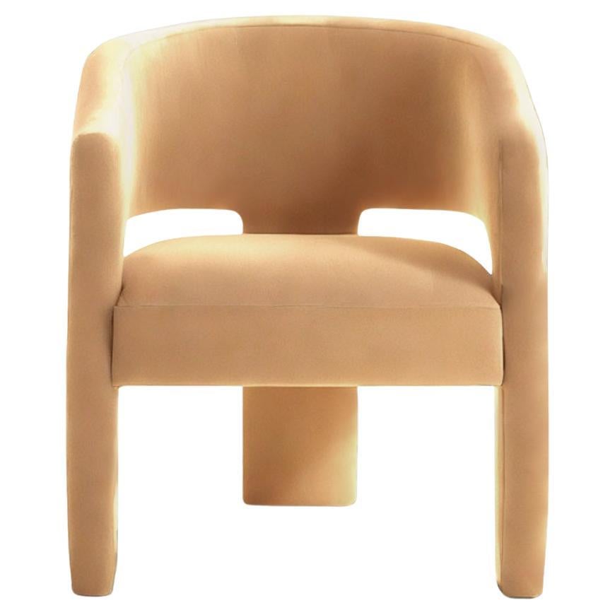 Soft Modern Beige Velvet Armchair Calma