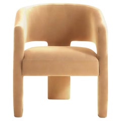 Soft Modern Beige Velvet Armchair Calma