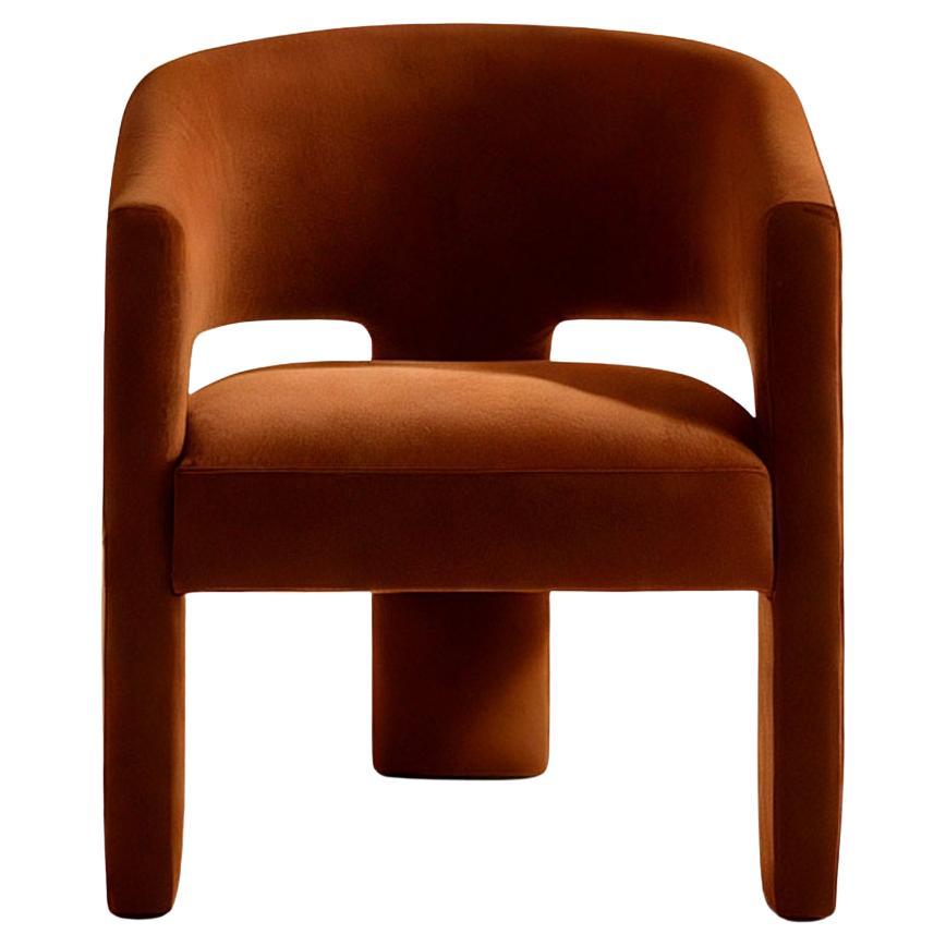 Soft Modern Brown Velvet Armchair Calma