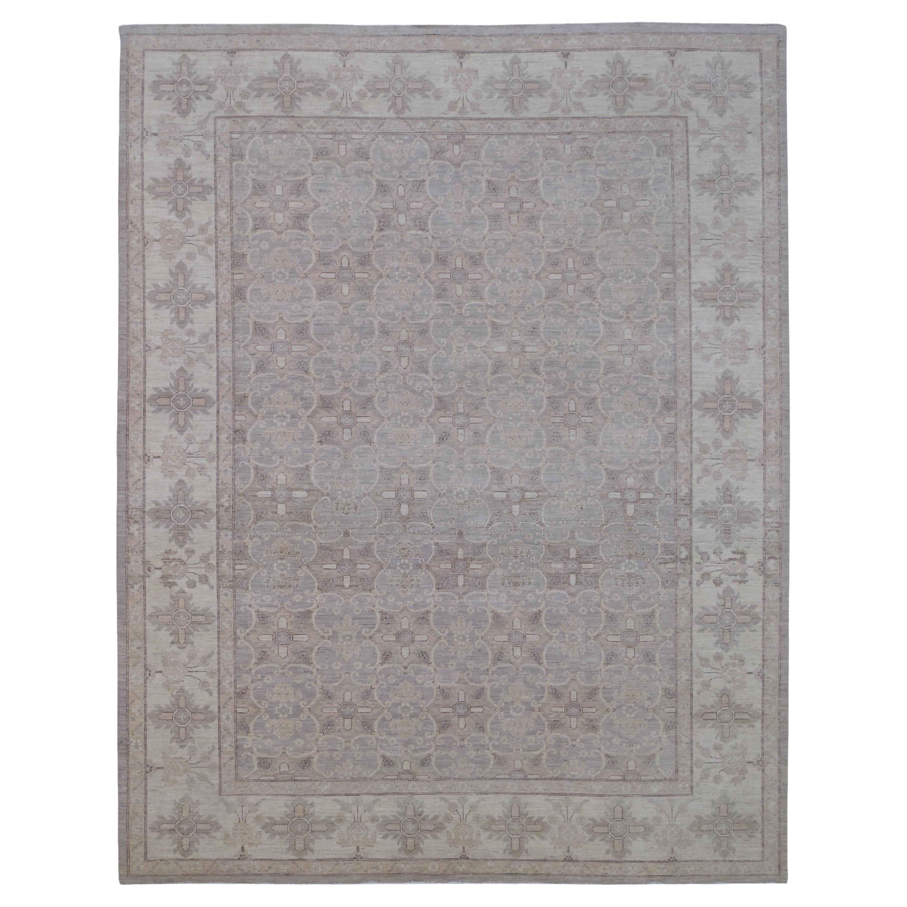 Soft Neutral Palette Oushak-Style Wool Rug 8'x10'5''