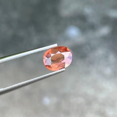 Soft Orange Loose Sapphire 1.62 Carats Step Oval Cut Natural Sri Lankan Gemstone