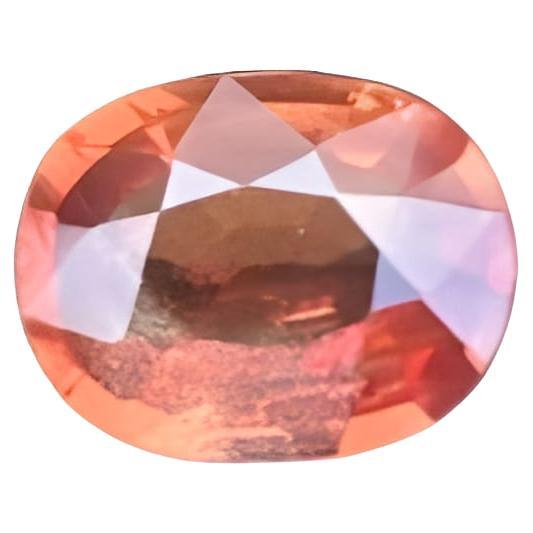 Saphir orange souple de 1,62 carats, pierre précieuse naturelle du Sri Lanka de taille ovale
