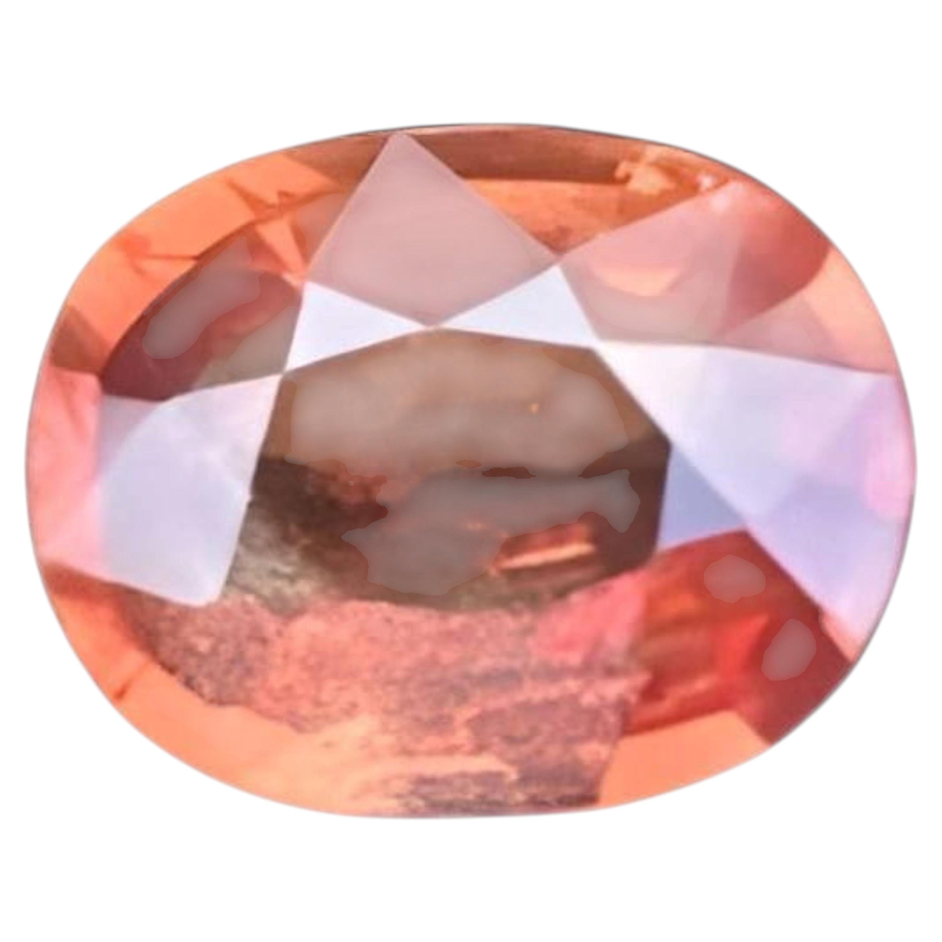 Soft Orange Loose Sapphire 1.62 Carats Step Oval Cut Natural Sri Lankan Gemstone