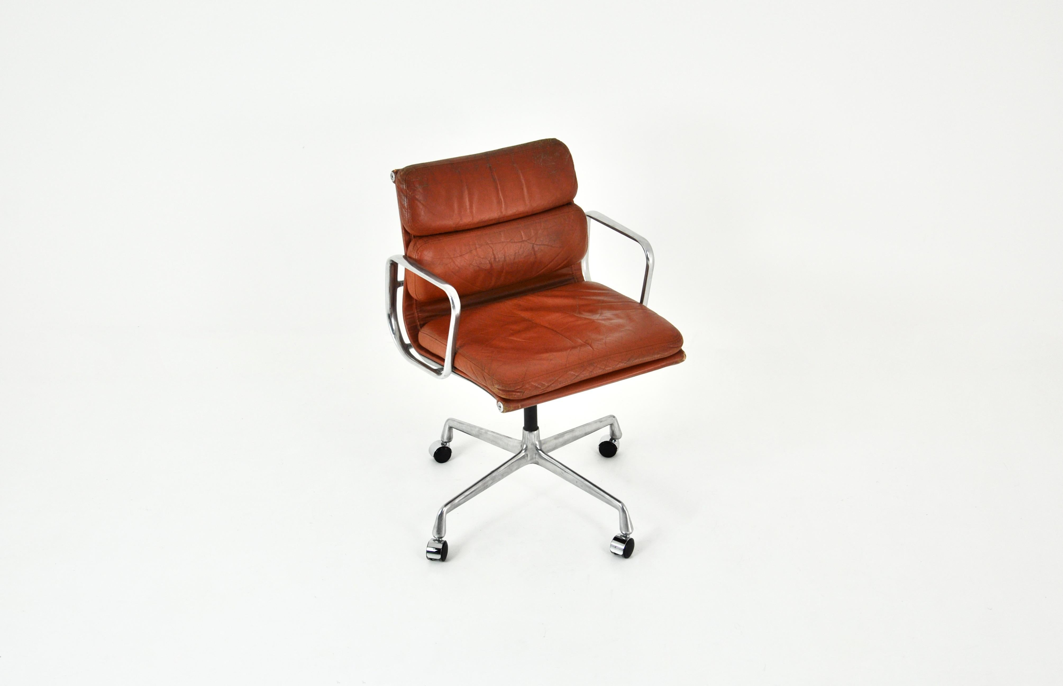 Mid-Century Modern Leather Soft Pad Chair by Charles & Ray Eames for Herman Miller, 1970s