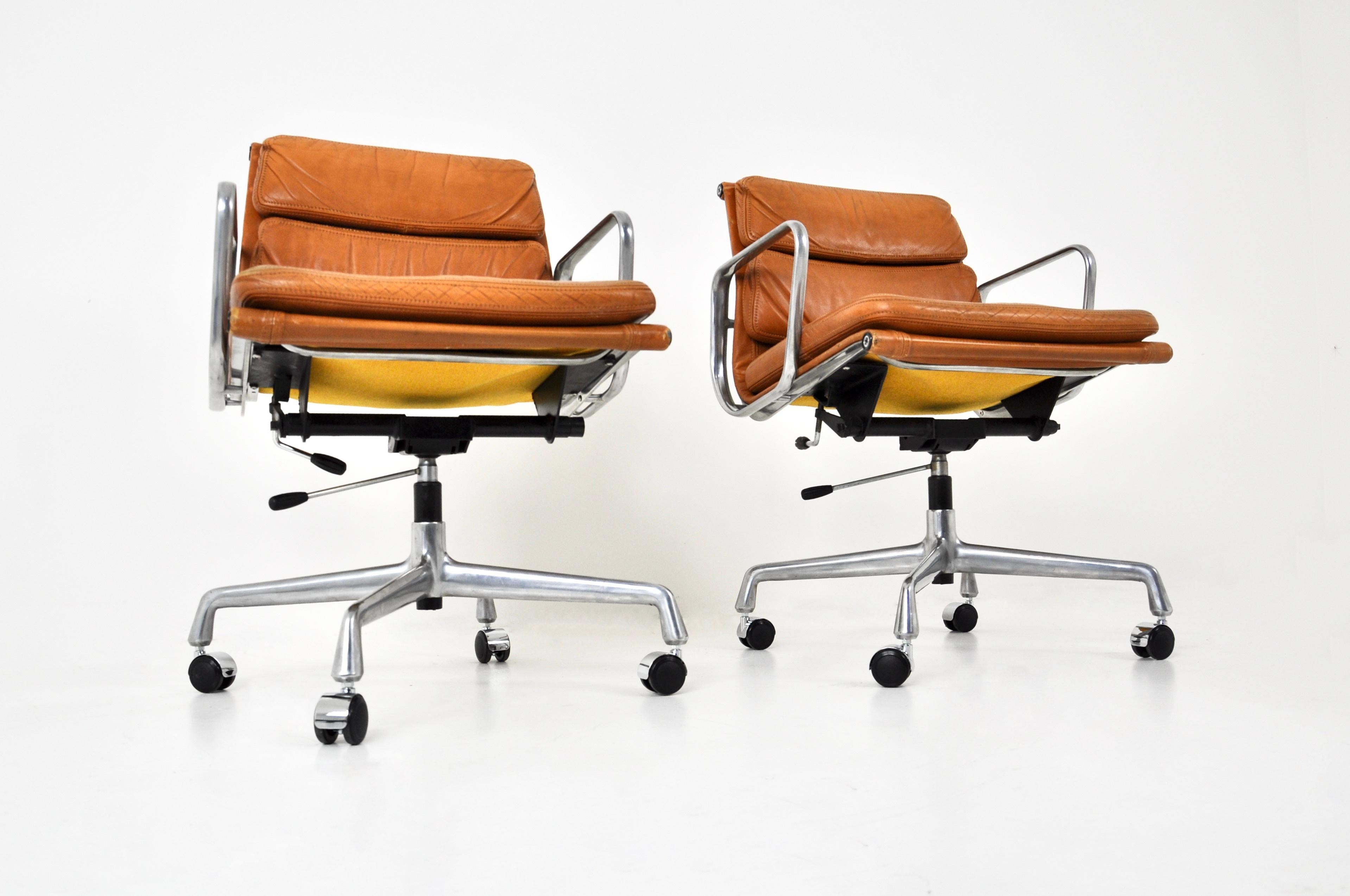 Soft Pad Chairs by Charles and Ray Eames for Herman Miller, 1970s, set of 2 1