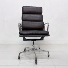 Soft Pad Eames Aluminum Group Office Chair Herman Miller Vitra Brown Leather