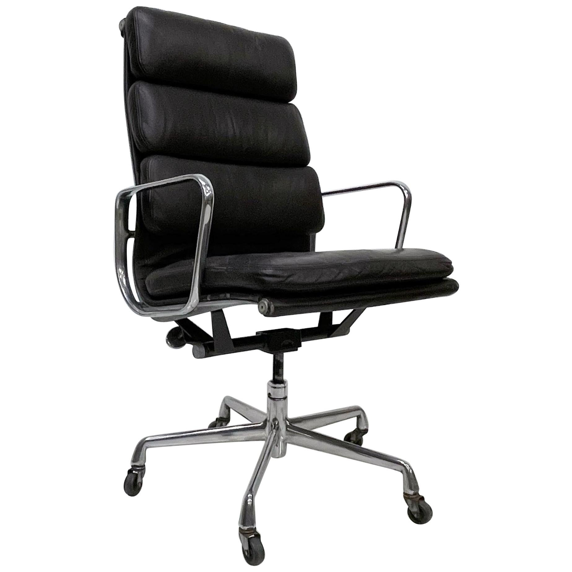 Soft Pad Eames Aluminum Group Office Chair Herman Miller Vitra Brown Leather