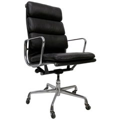 Soft Pad Eames Aluminum Group Office Chair Herman Miller Vitra Brown Leather