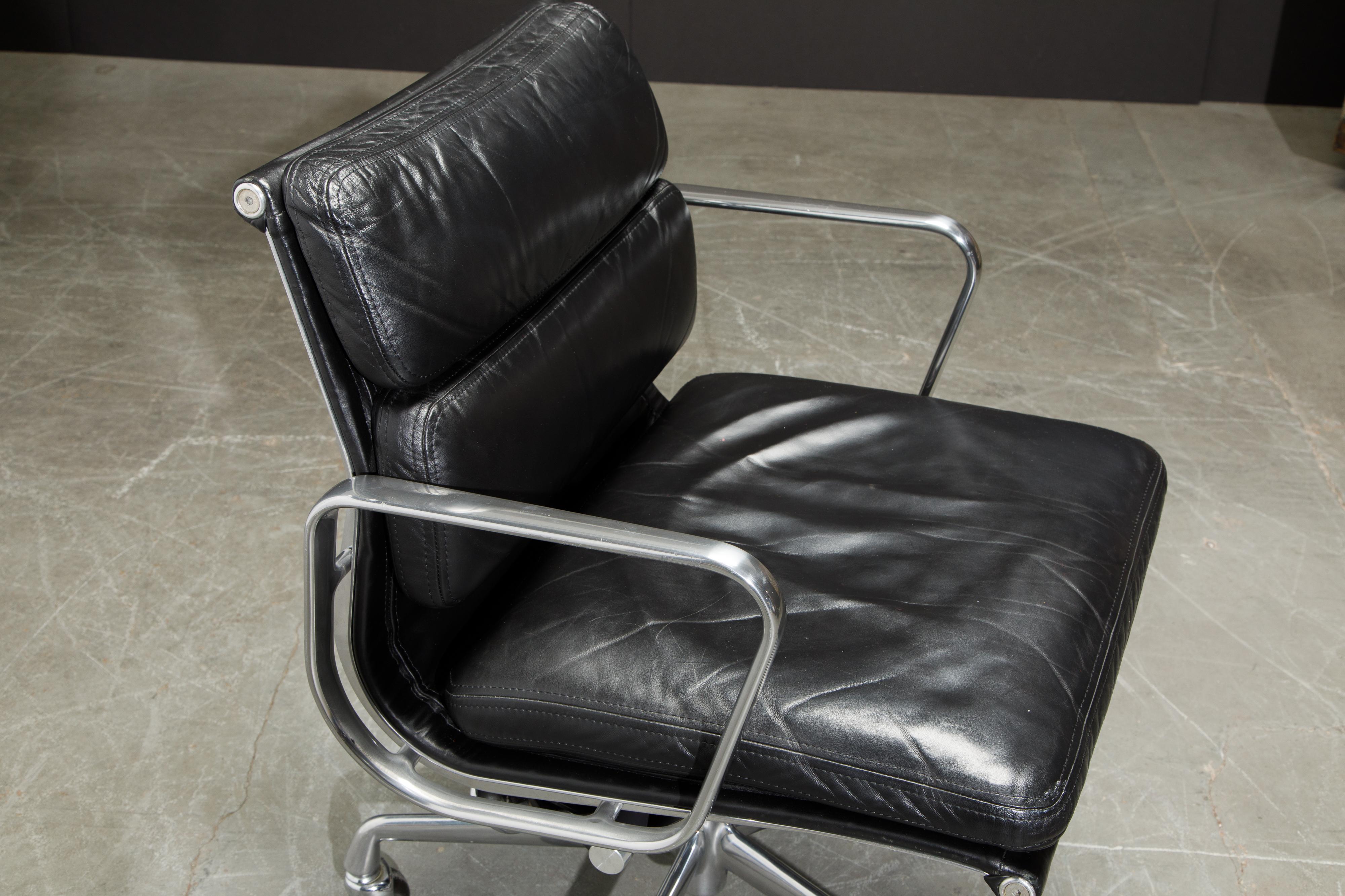 Leather Soft Pad Management Chair by Charles Eames for Herman Miller, Signed & Dated