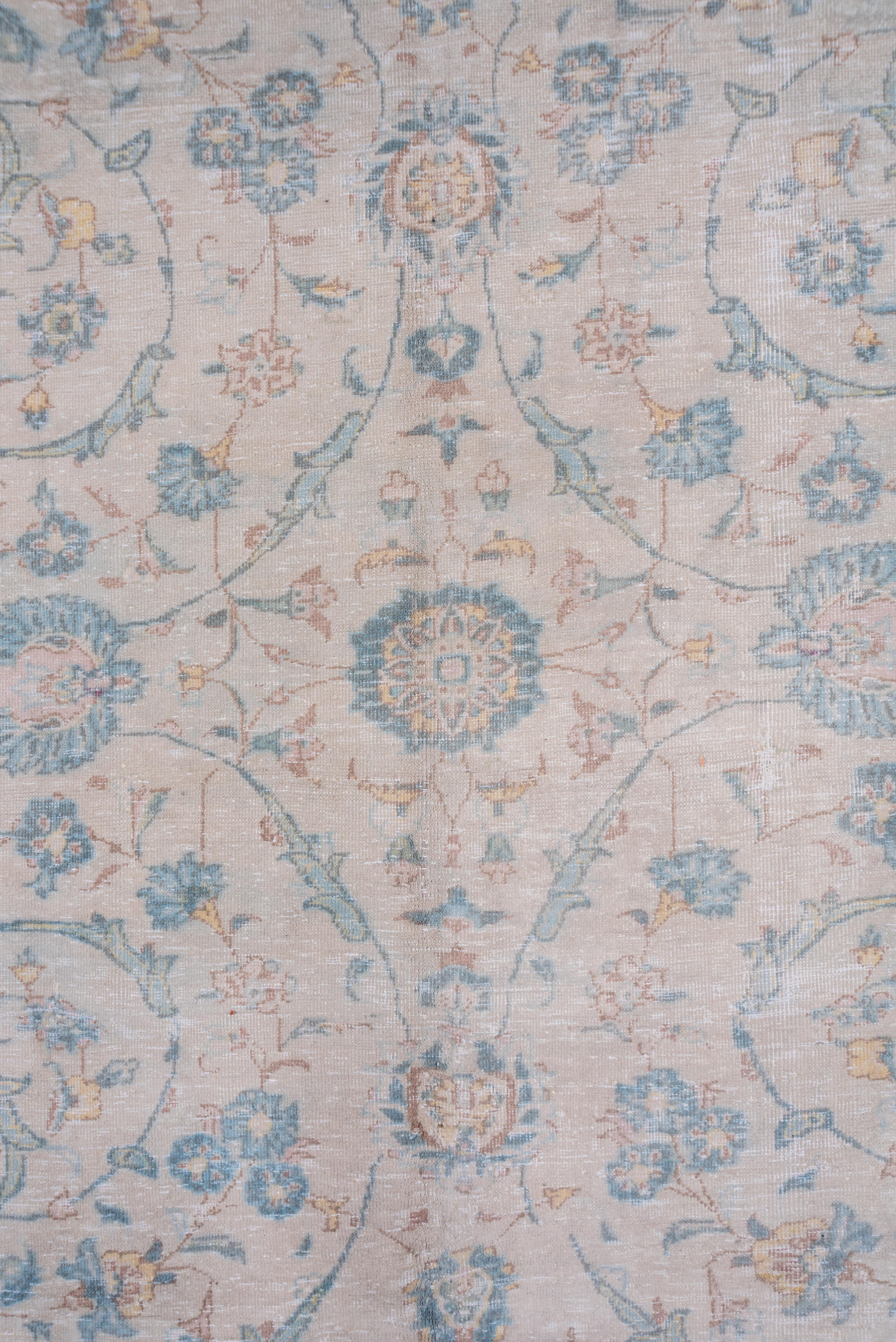 Persian Soft Palette Antique Tabriz Carpet For Sale