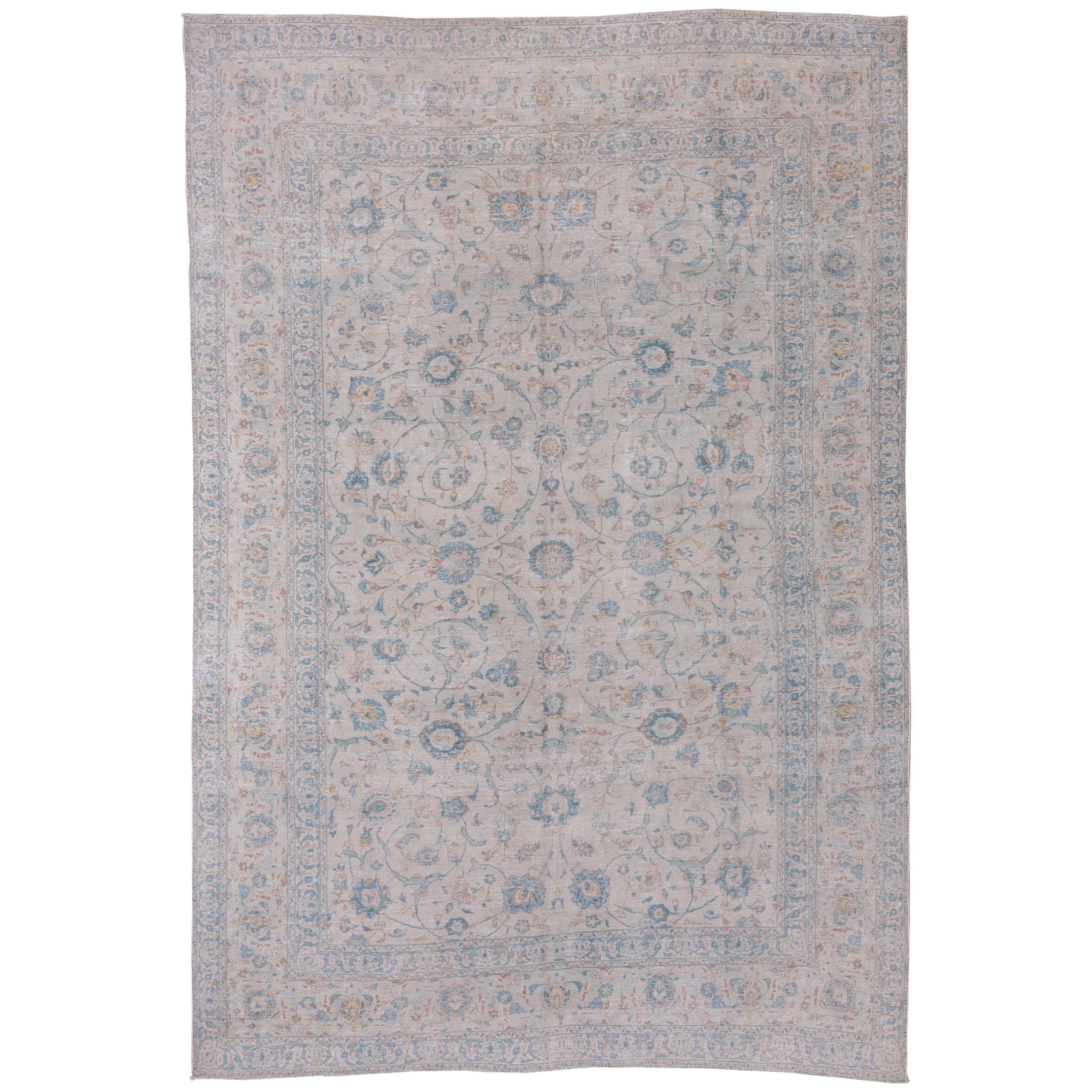 Soft Palette Antique Tabriz Carpet For Sale