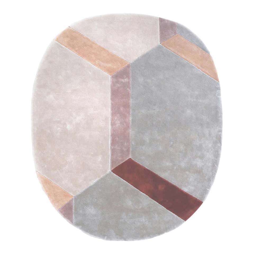 Modern Abstract Design Rug With Organic Shape In Neutral Colors Lyocell ...