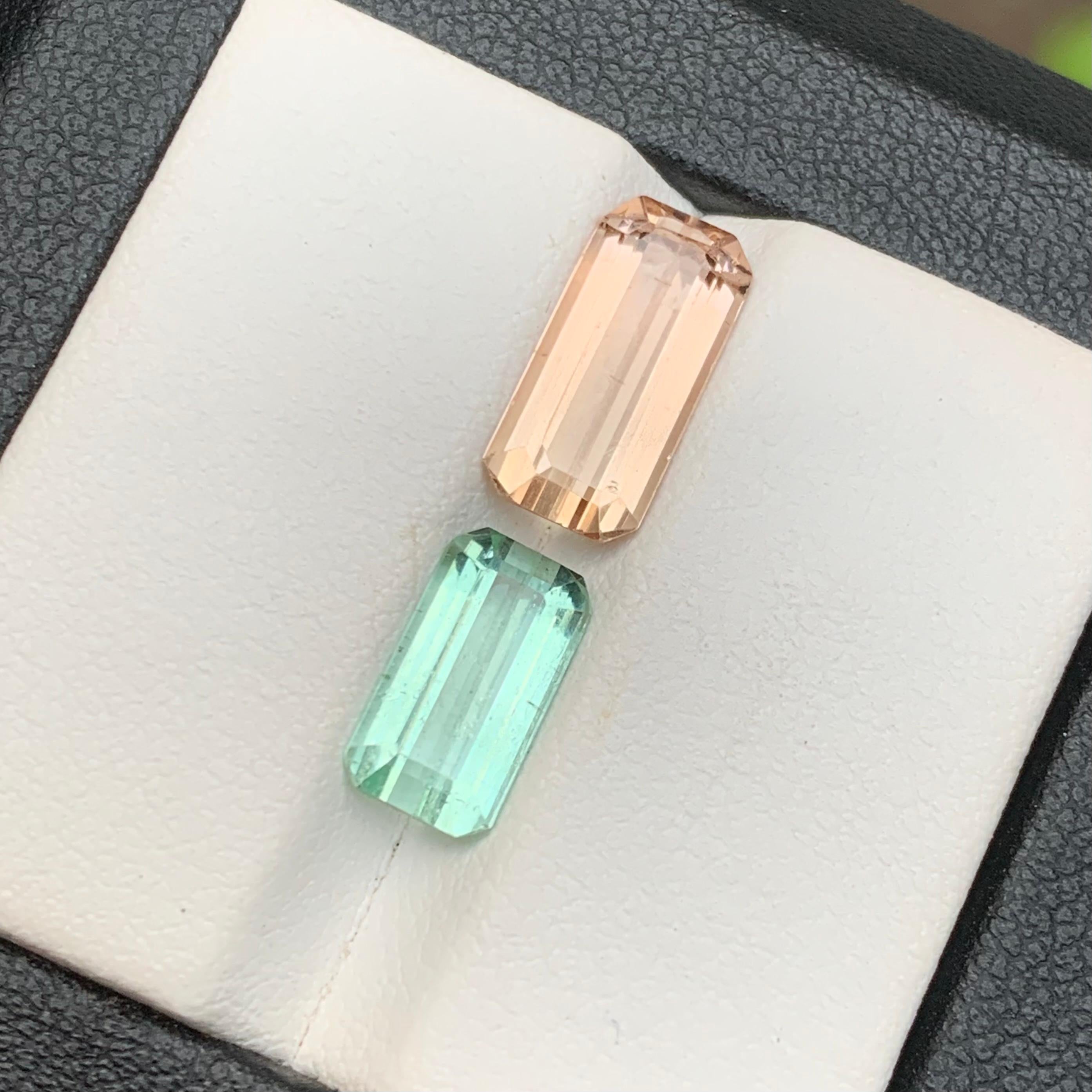 Soft Peach & Light Bluish Green Natural Turmaline Lose Edelsteine für Armband, Anhänger Halskette oder jede andere Schmuck-Fassung-Emerald Cut aus Kunar Afghanistan!!!

💎 EDELSTEINART: Turmalin
⚖️ GEWICHT: 4,95 Karat
FORM & SCHNITT: