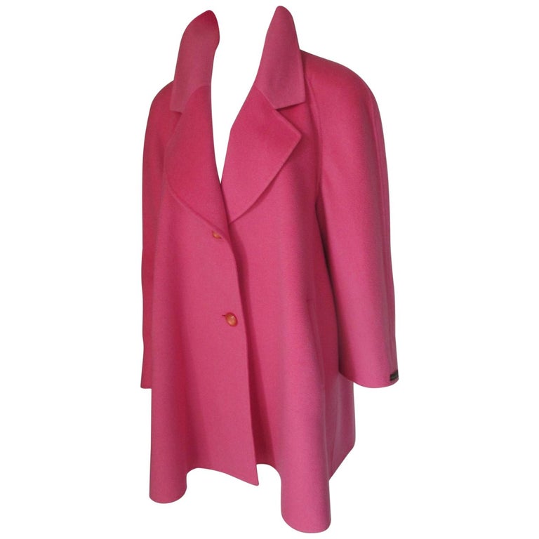 Pink Cashmere Car Coat For Sale at 1stDibs | pink car coat