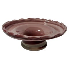 Plato / cuenco de cristal de Murano rosa suave, Italia Años 50