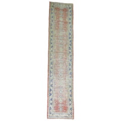 Soft Pink Red Shabby Chic Turkish Oushak Runner