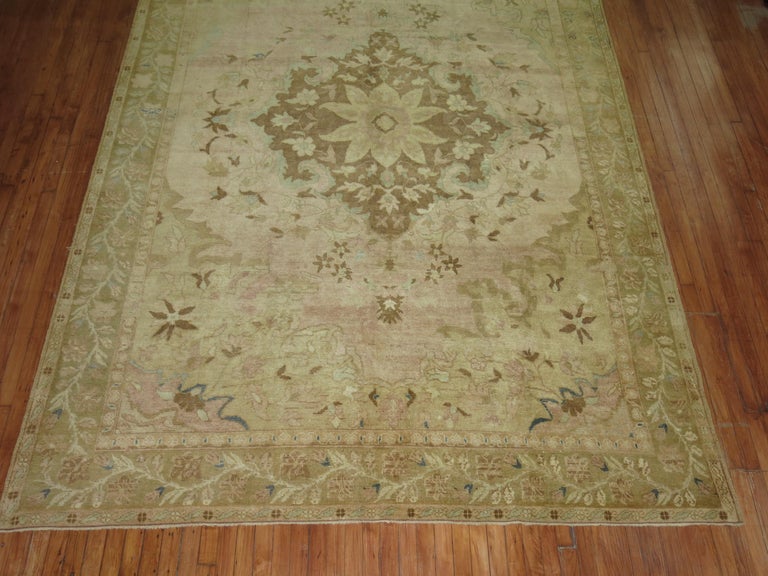 Soft Pink Turkish Oushak Rug For Sale at 1stDibs