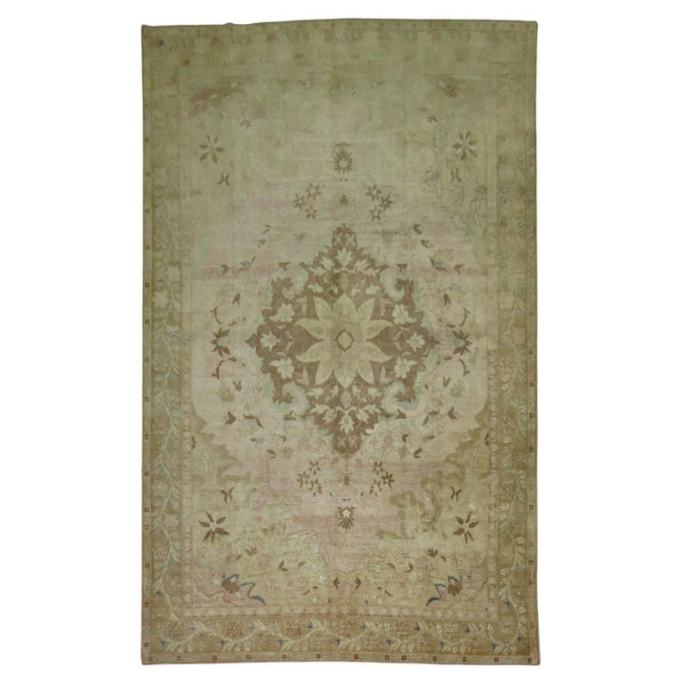 Soft Pink Turkish Oushak Rug For Sale at 1stDibs
