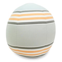 Morbido cuscino pouf a strisce verde chiaro bianco arancio