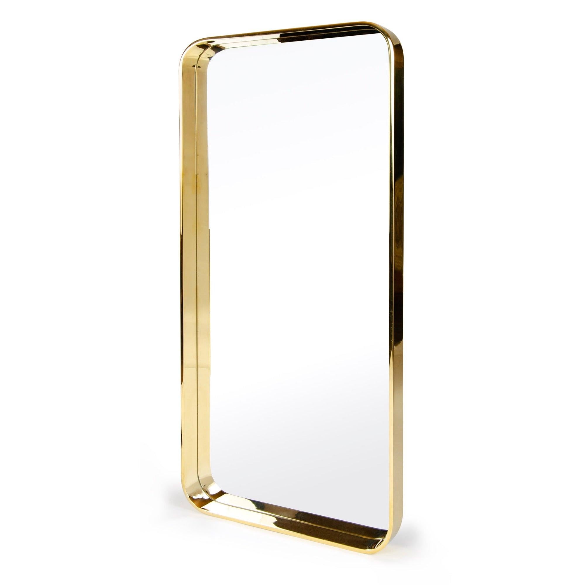 A Original mirror in solid bronze bar with wide radius corners.