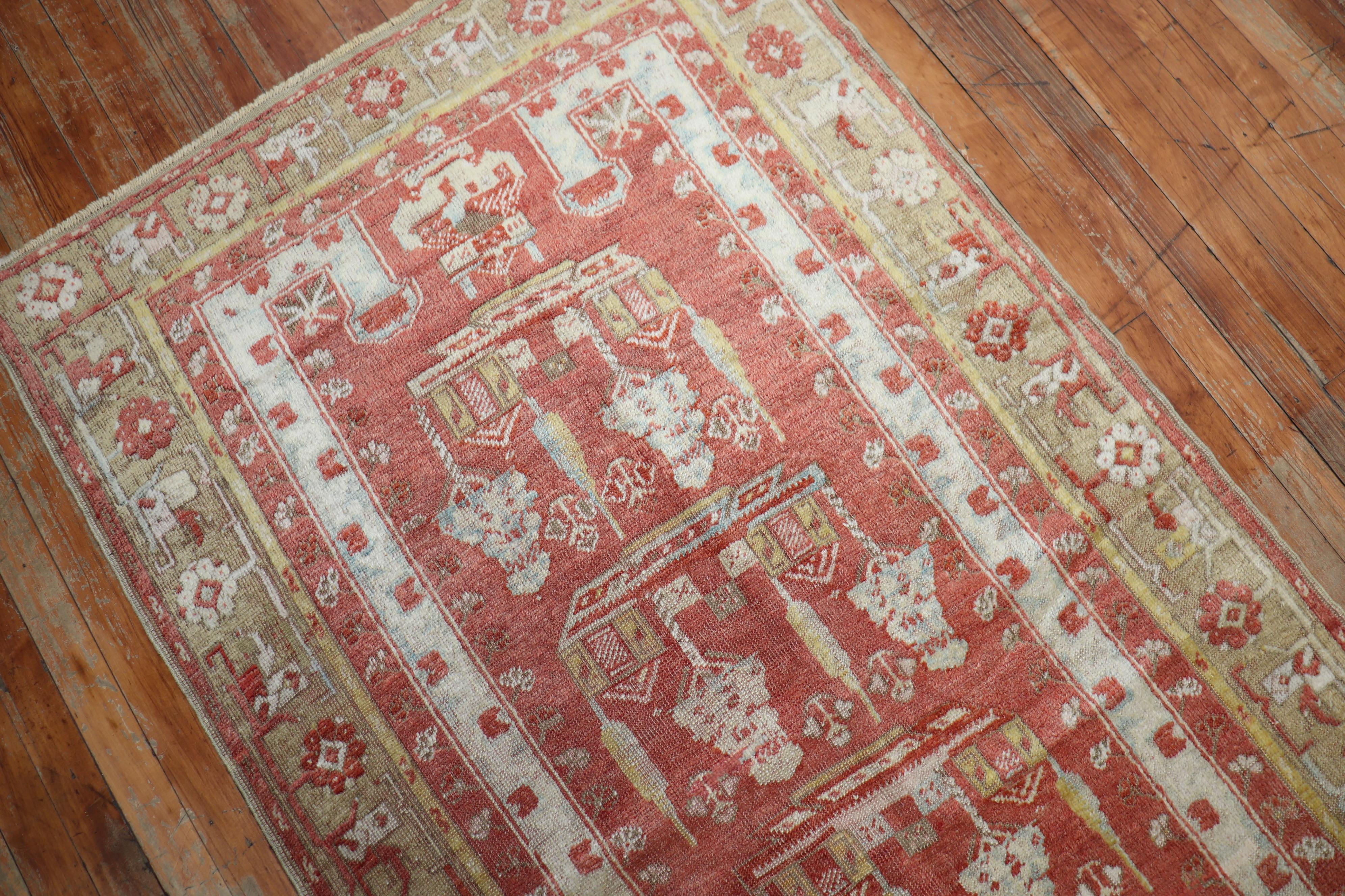 20ième siècle Tapis de couloir Melas turc ancien rouge doux du début du 20ème siècle en vente
