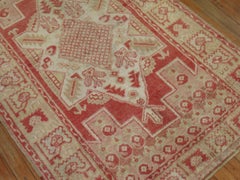 Soft Red Ivory Turkish Oushak Scatter Rug