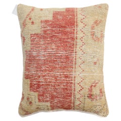 Soft Red Oushak Rug Pillow
