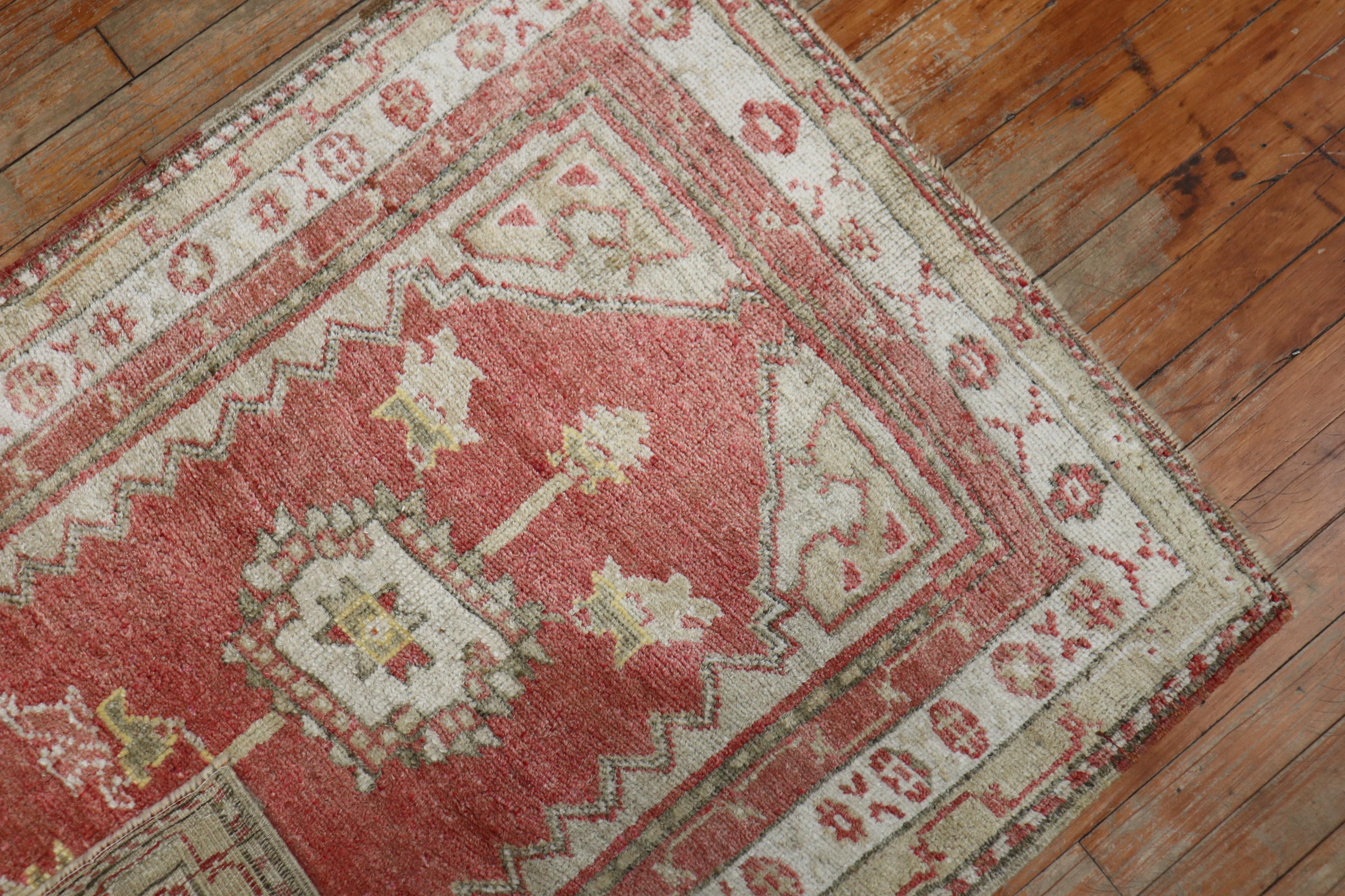 Hand-Knotted Soft Red Turkish Anatolian Rug