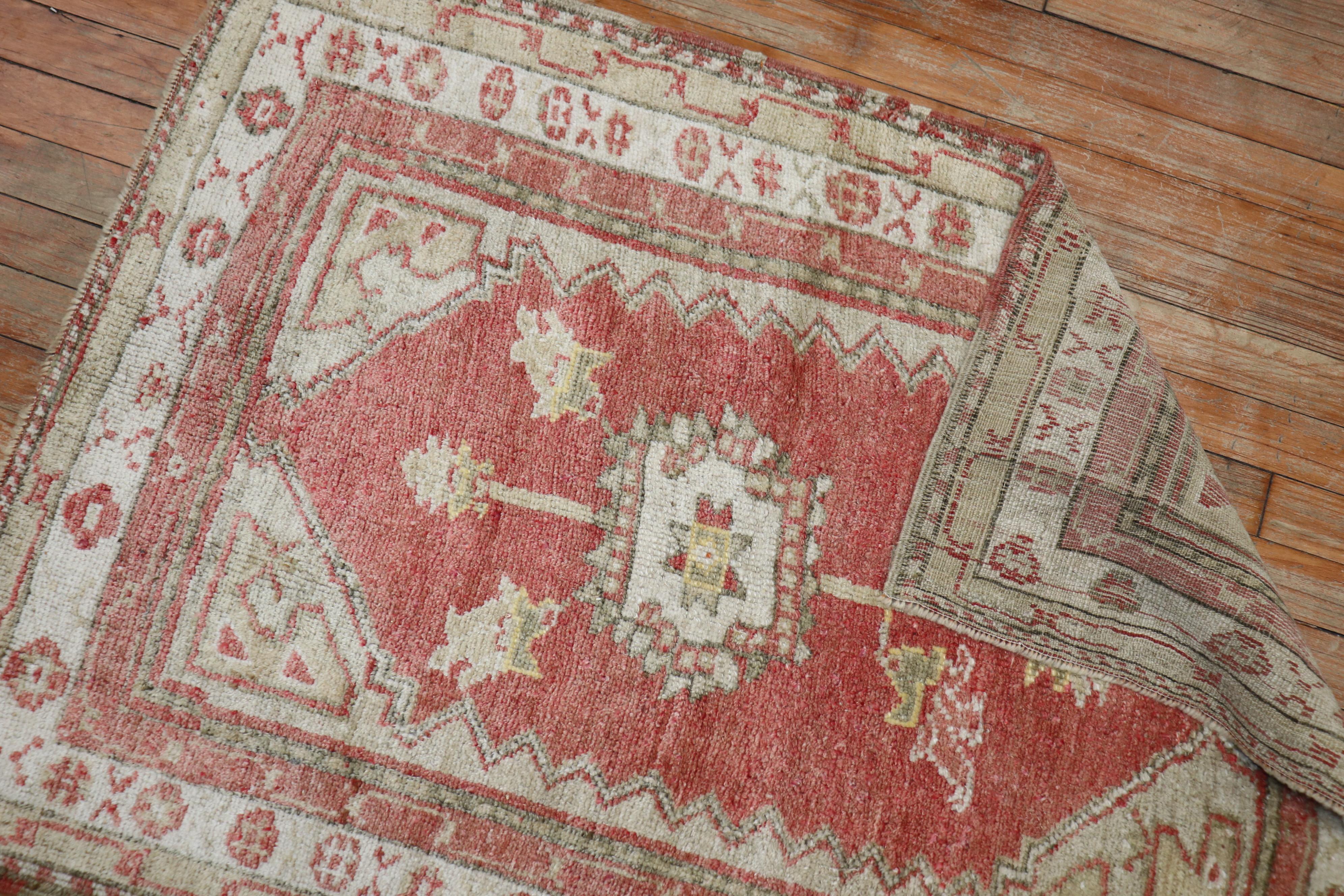 Soft Red Turkish Anatolian Rug In Good Condition In New York, NY