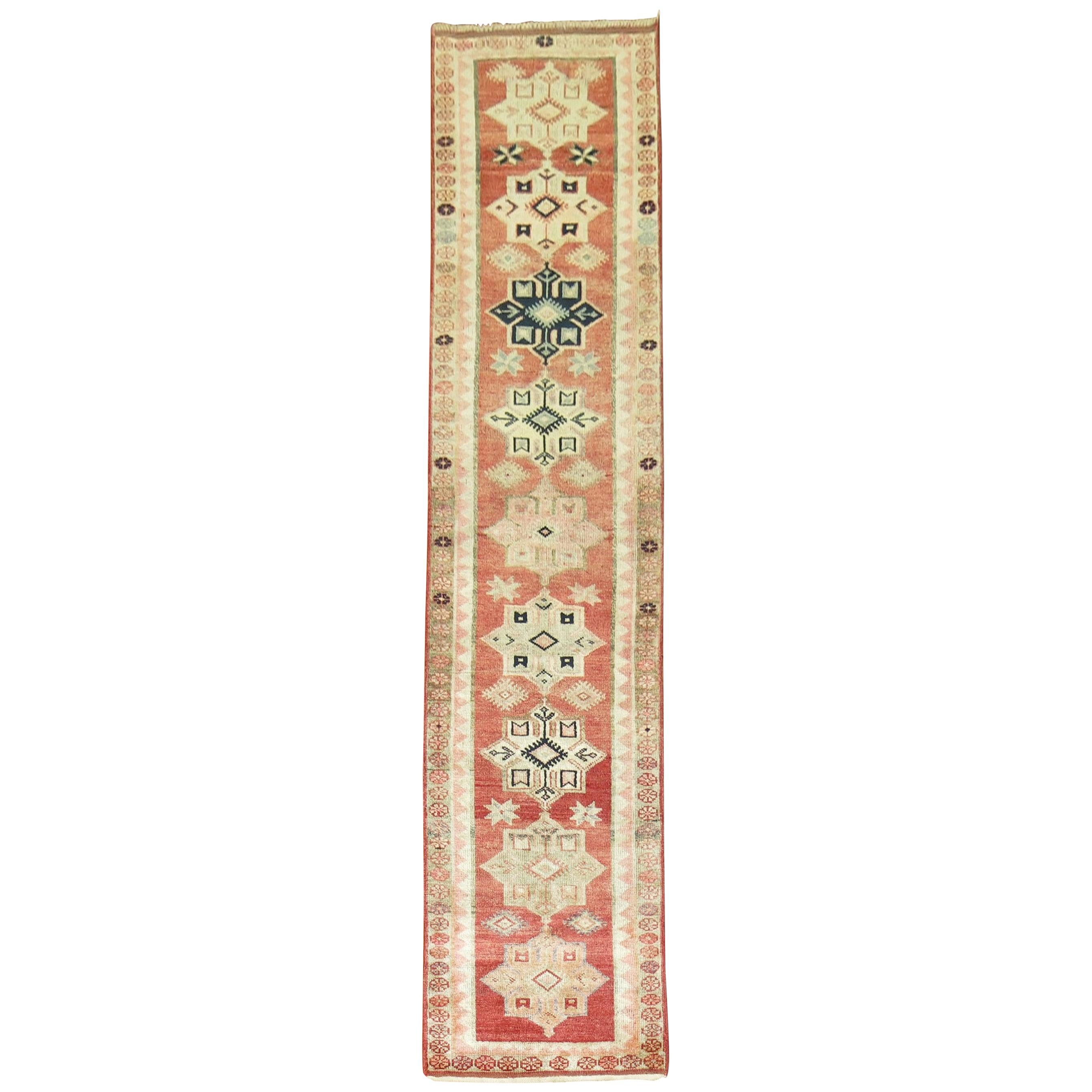 Soft Red Turkish Anatolian Runner For Sale