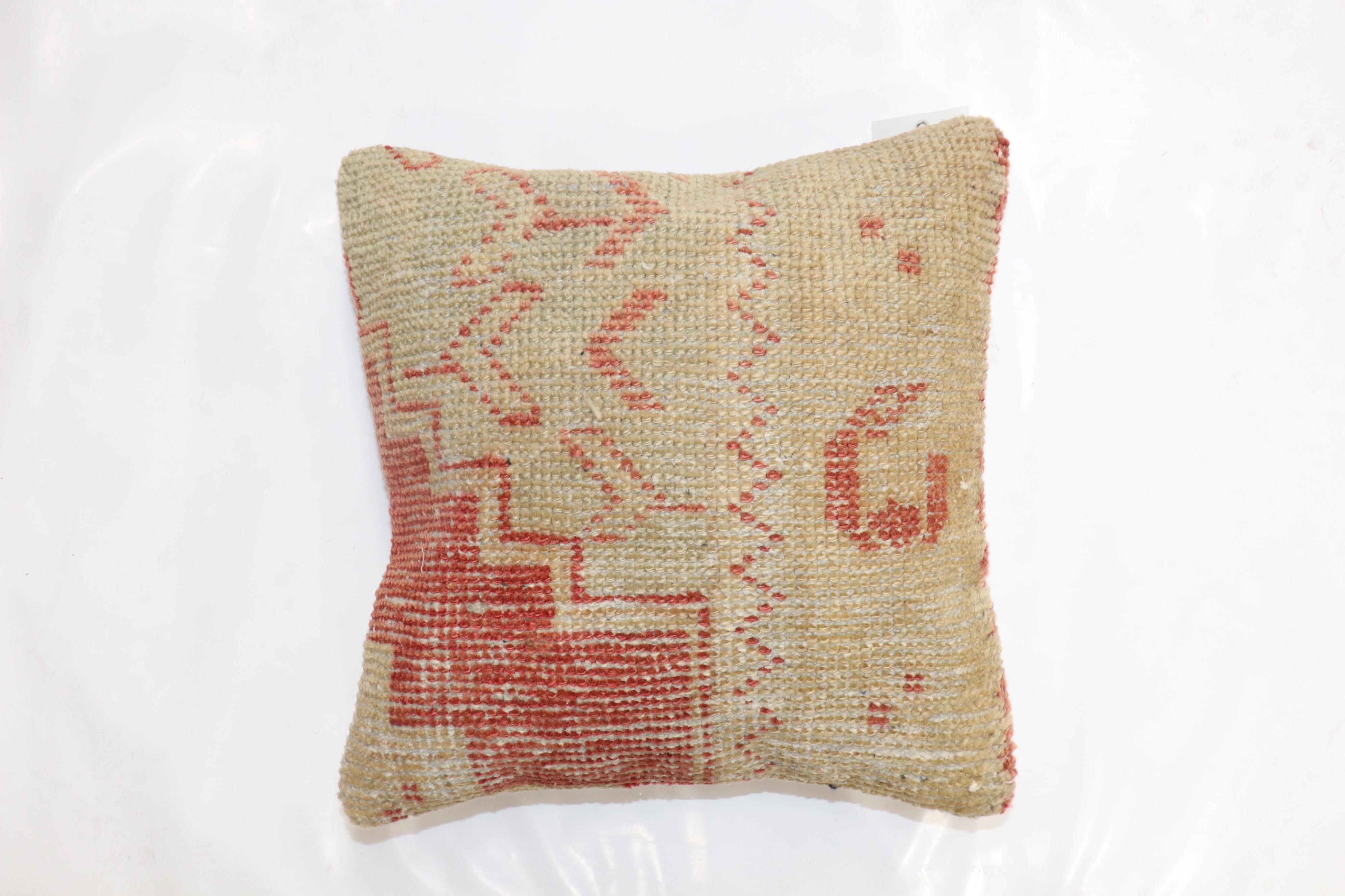 Soft Red Turkish Rug Pillow In Good Condition For Sale In New York, NY