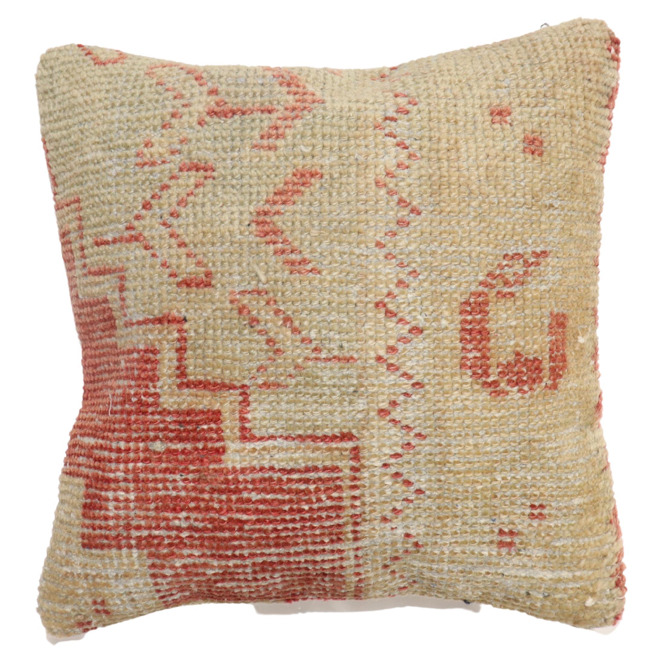 Soft Red Turkish Rug Pillow For Sale