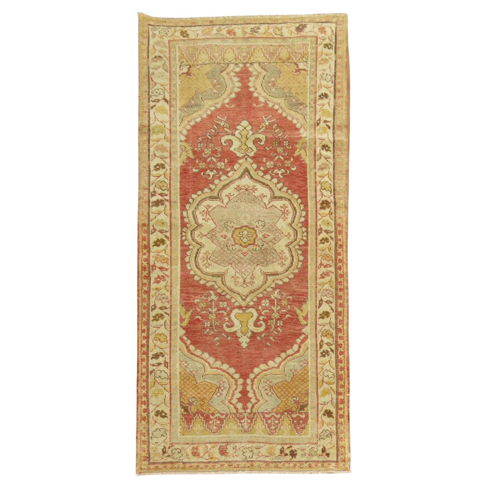 Soft Red Vintage Turkish Small Runner