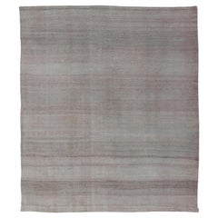 Soft Stripe Neutral Vintage Türkisch Kilim Teppich 4'10" X5'10"