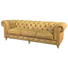 Soft Supple Genuine Top Grain Leather English Chesterfield Sofa Couch