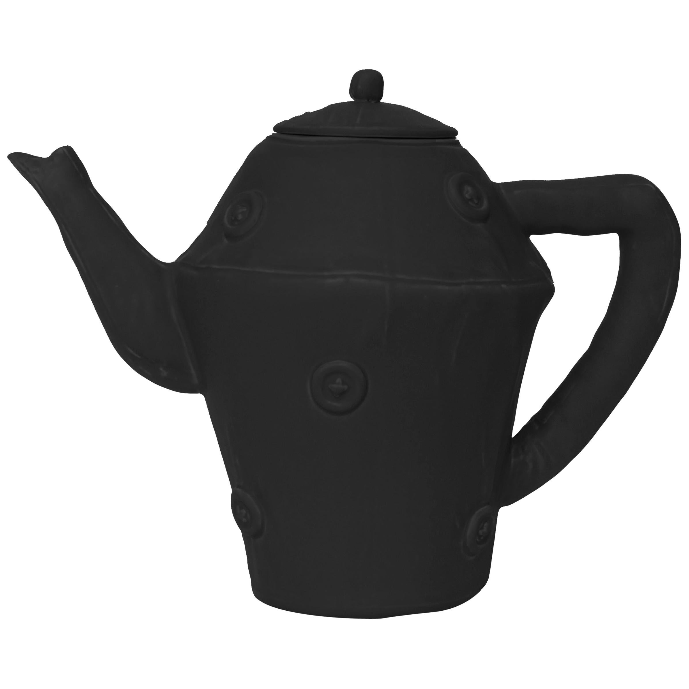 Weiche Teekanne, schwarze Keramik