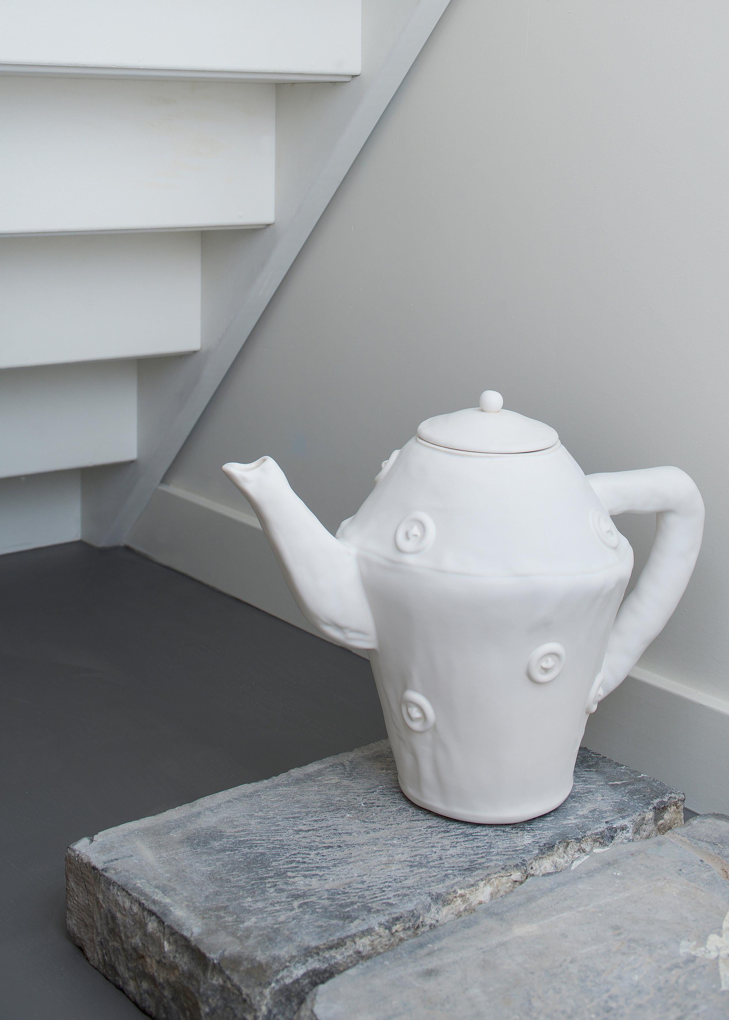 Dutch Soft Teapot, White Ceramics For Sale