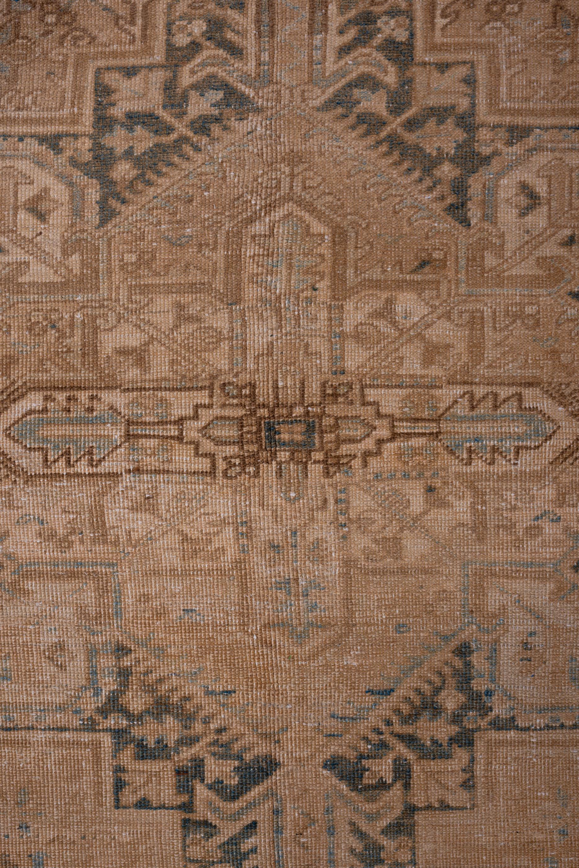 Hand-Knotted Soft Toned Antique Heriz Rug  For Sale