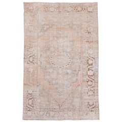 Soft Toned Vintage Turkish Oushak Rug, circa 1940s