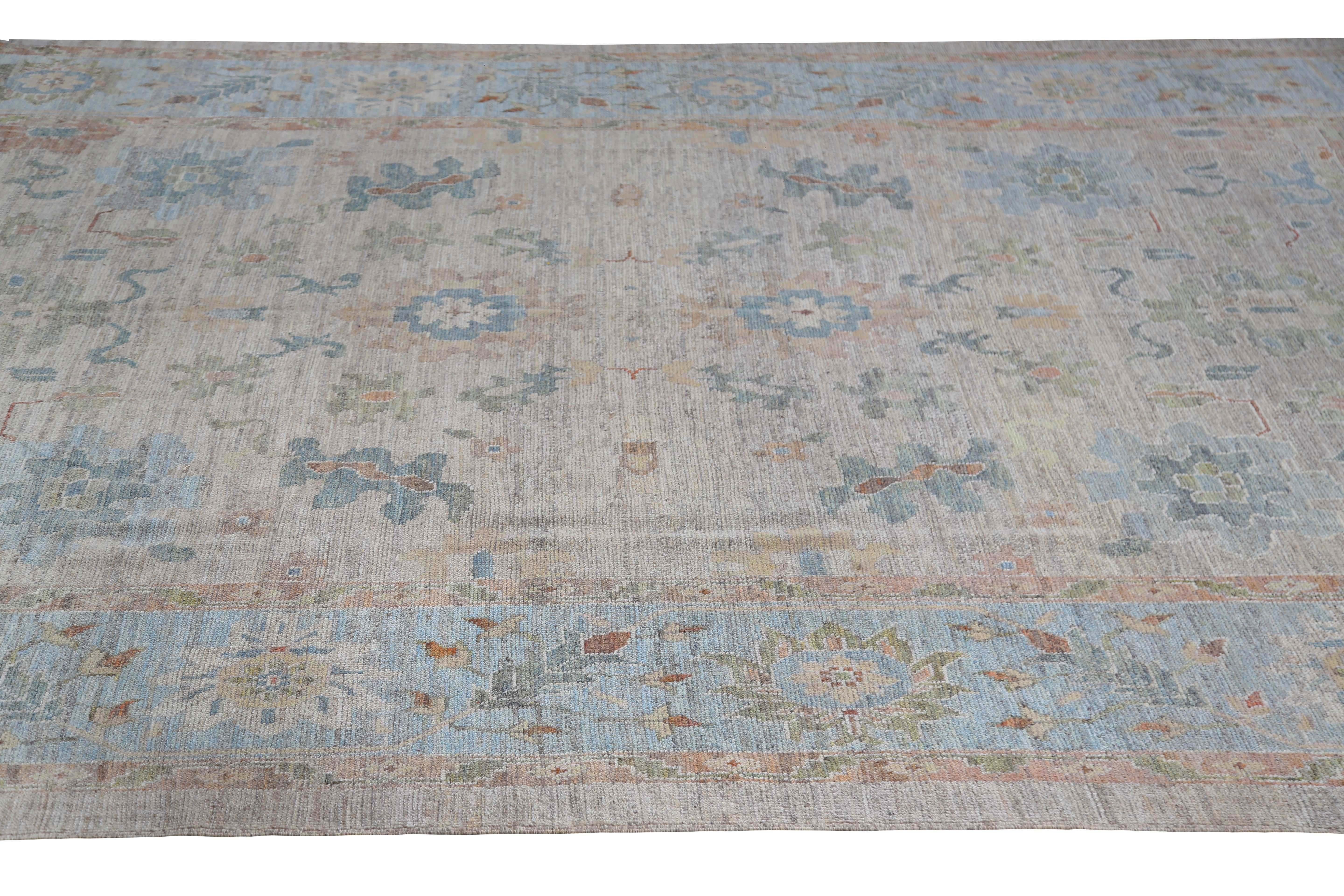 Soft Turkish Oushak Handmade Rug In New Condition For Sale In Dallas, TX