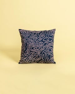 Handmade Navy and Pink Viscose Pillowcase by Designer Boi