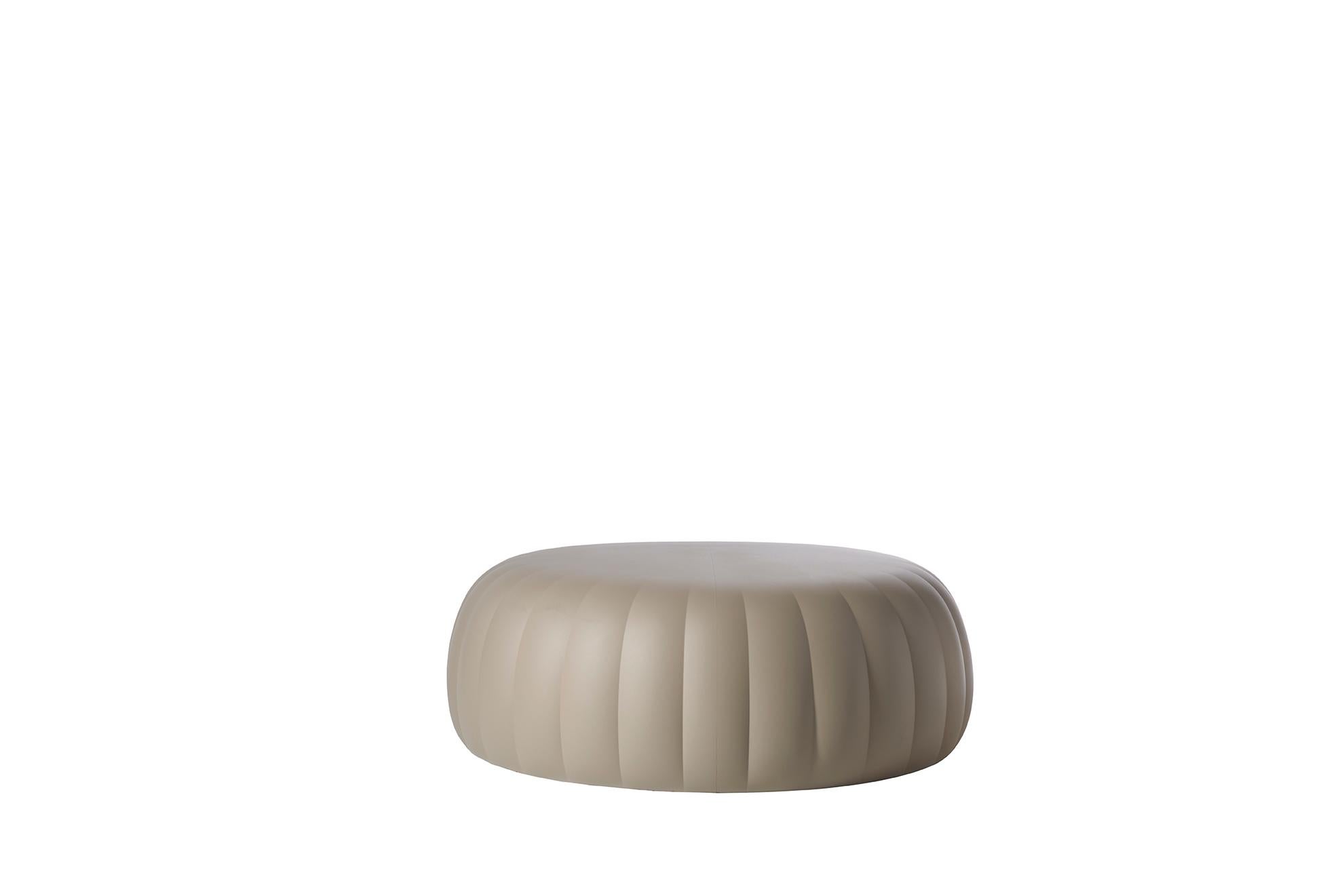 Contemporary Soft White Gelée Grand Pouf by Roberto Paoli For Sale
