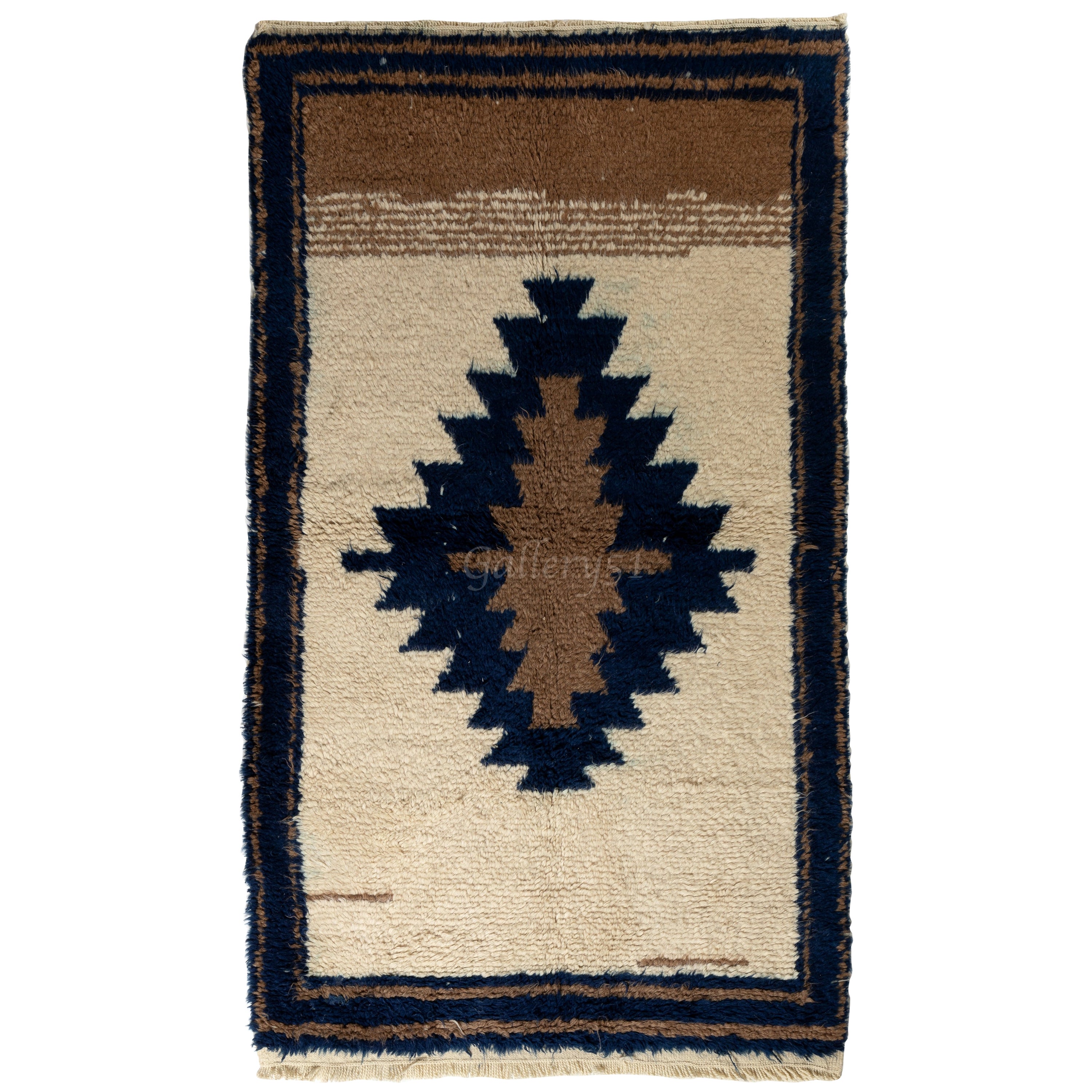 Tapis Tulu en laine souple, tapis au design géométrique simple, options personnalisées disponibles