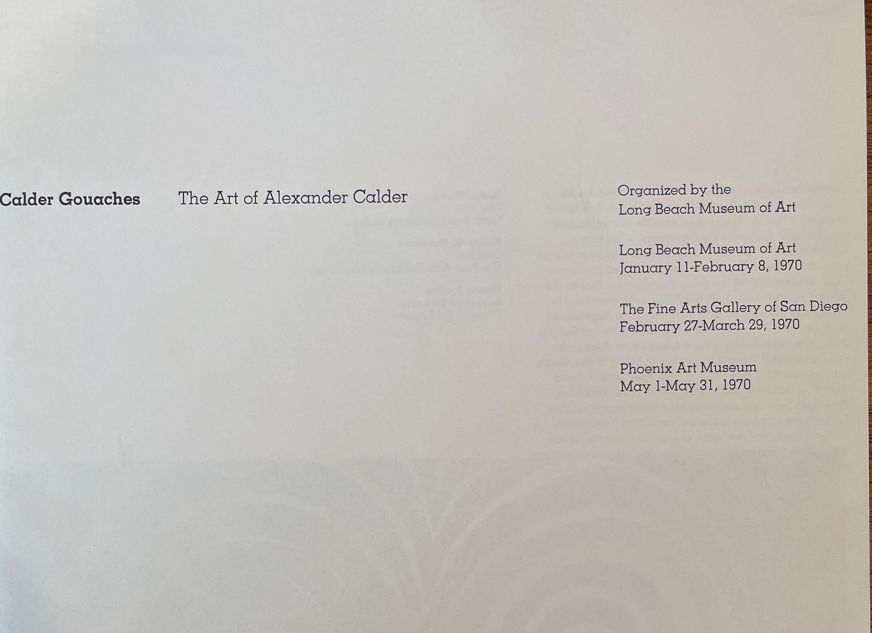 20ième siècle Programme relié « The Art of Alexander Calder » (L'art d'Alexander Calder) - Long Beach Museum of Art - 1970 en vente
