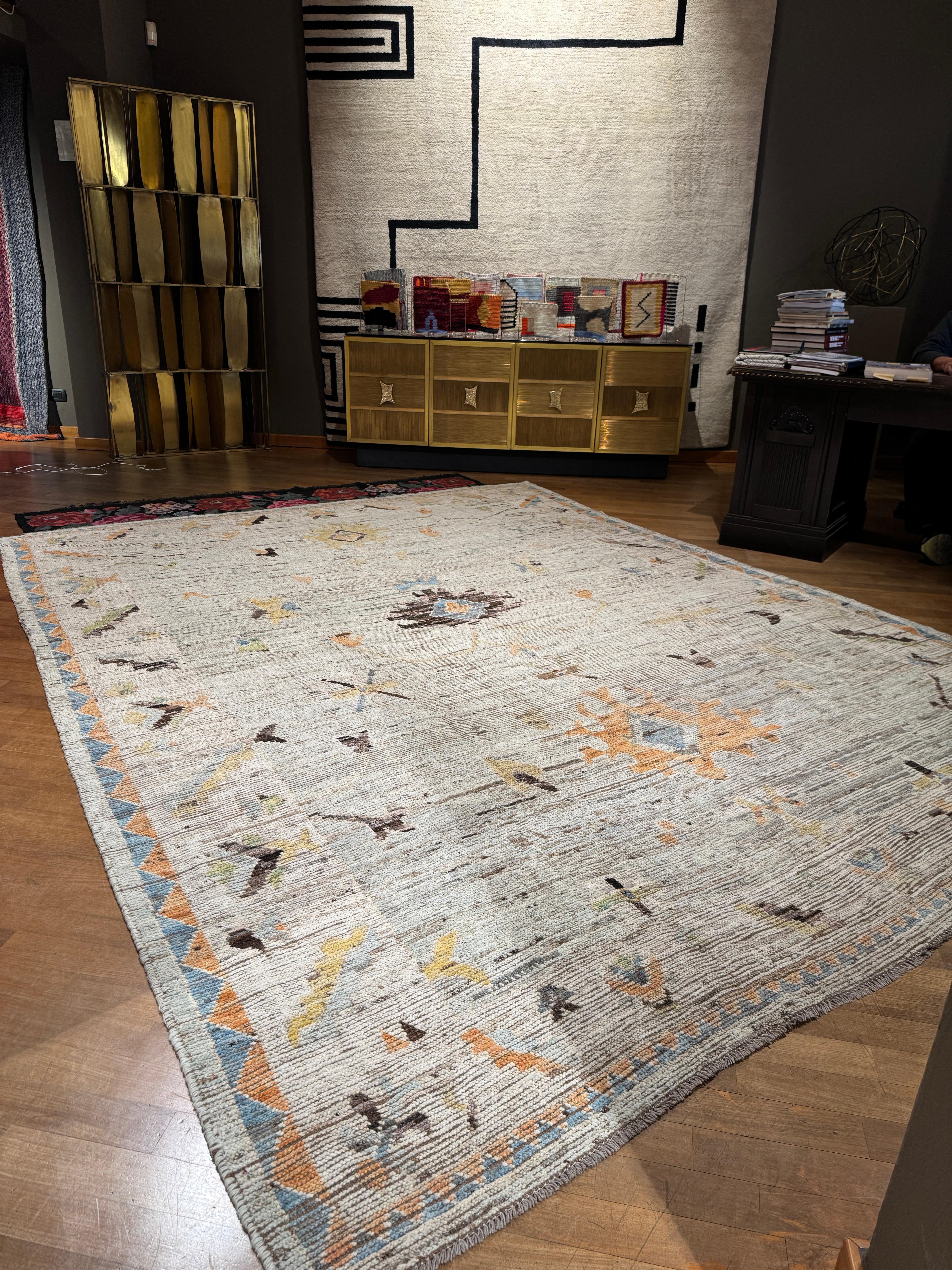 Softly Coloured Contemporary Oushak Rug by Alberto Levi Gallery For Sale 5