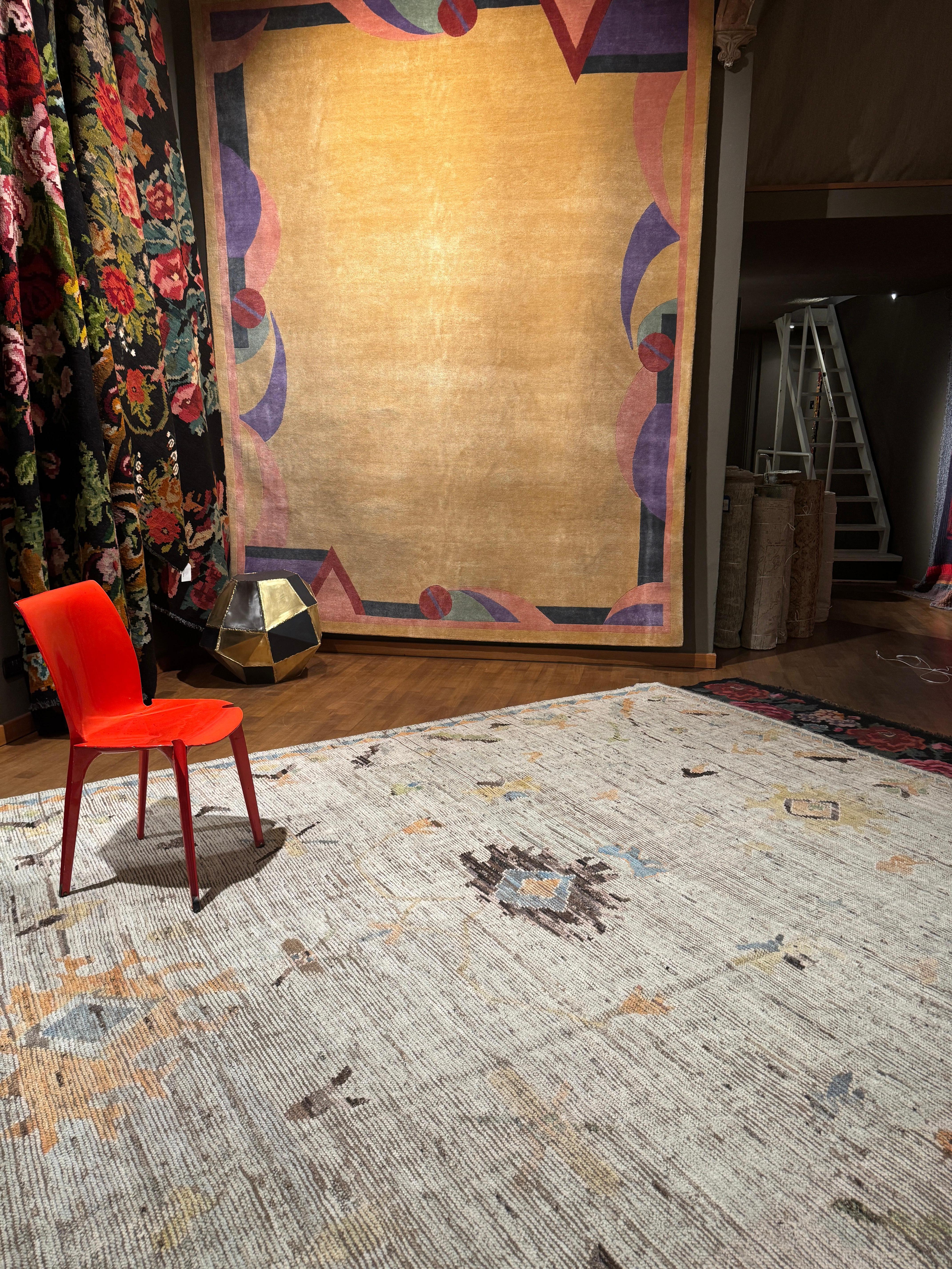 Softly Coloured Contemporary Oushak Rug by Alberto Levi Gallery For Sale 6