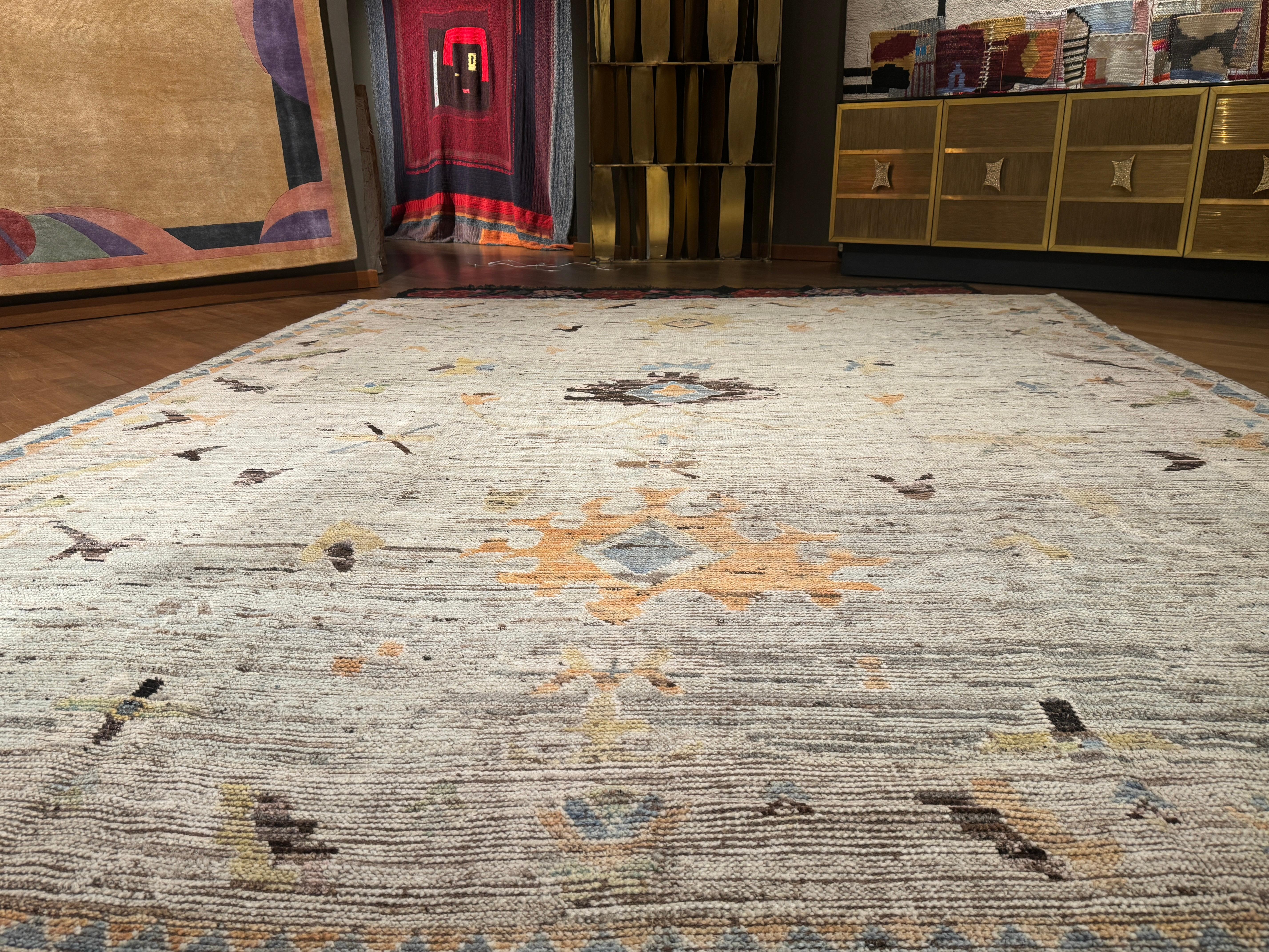 Softly Coloured Contemporary Oushak Rug by Alberto Levi Gallery For Sale 7