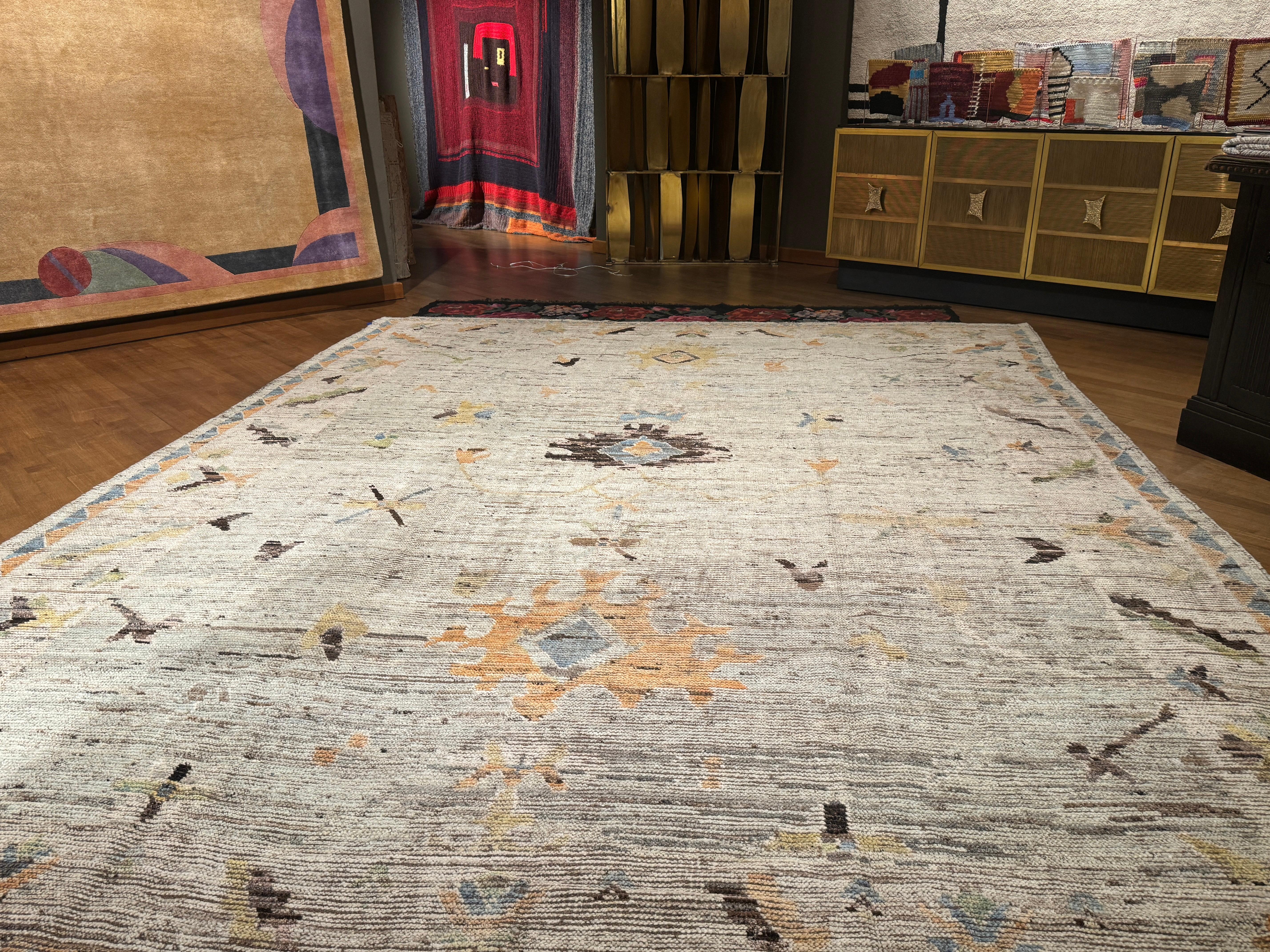 Softly Coloured Contemporary Oushak Rug by Alberto Levi Gallery For Sale 9