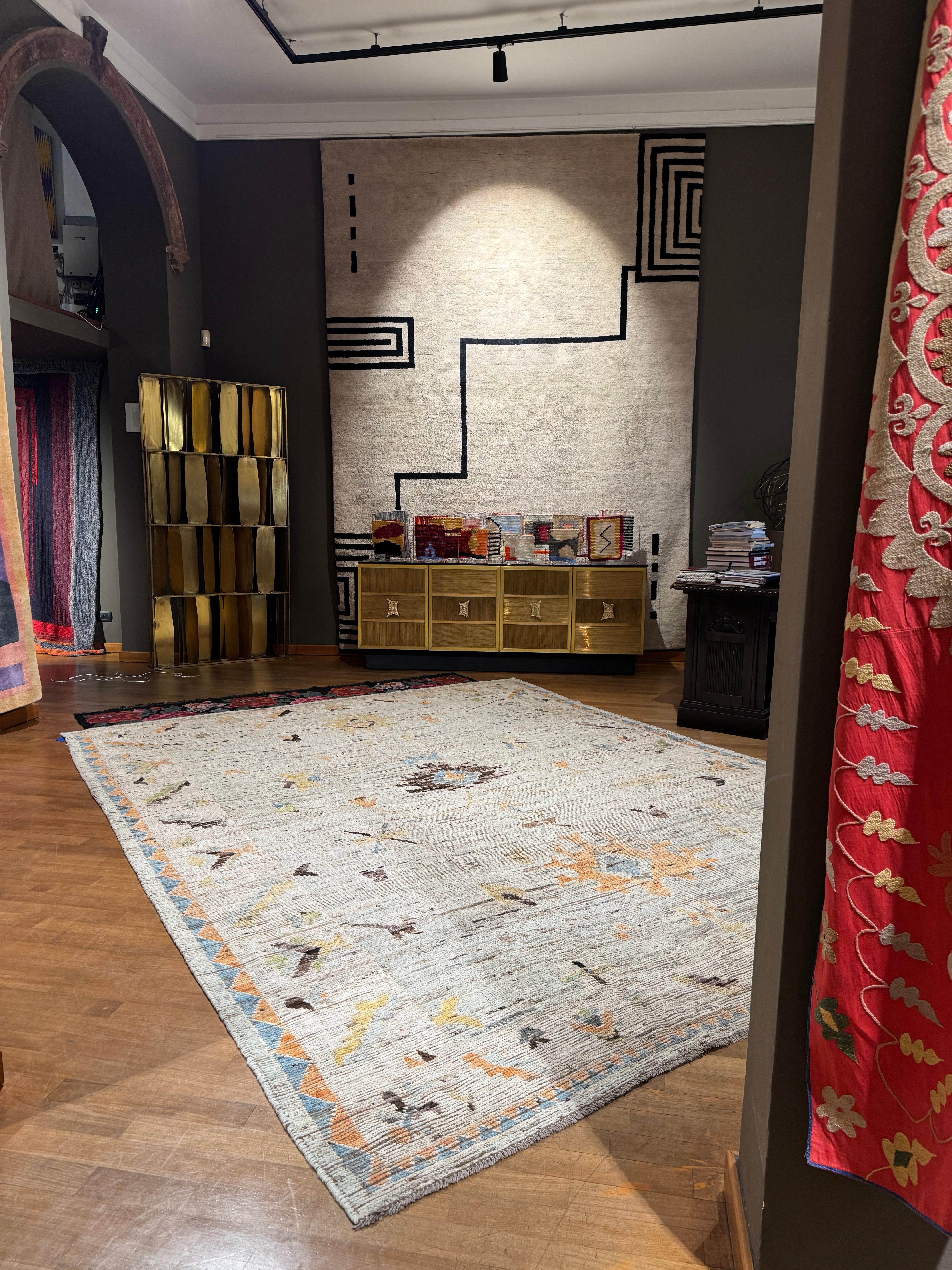 Softly Coloured Contemporary Oushak Rug by Alberto Levi Gallery For Sale 12