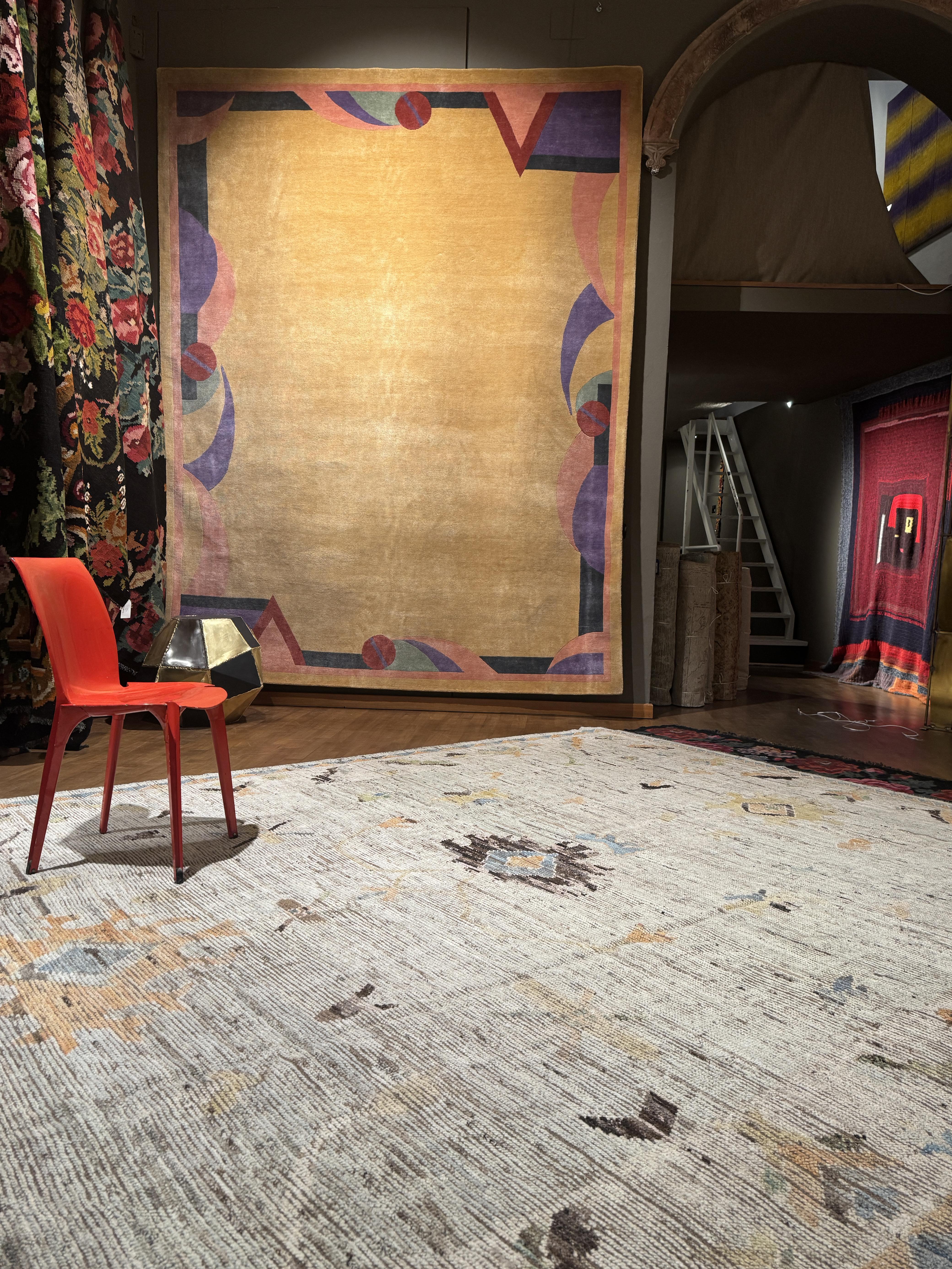 Softly Coloured Contemporary Oushak Rug by Alberto Levi Gallery For Sale 2